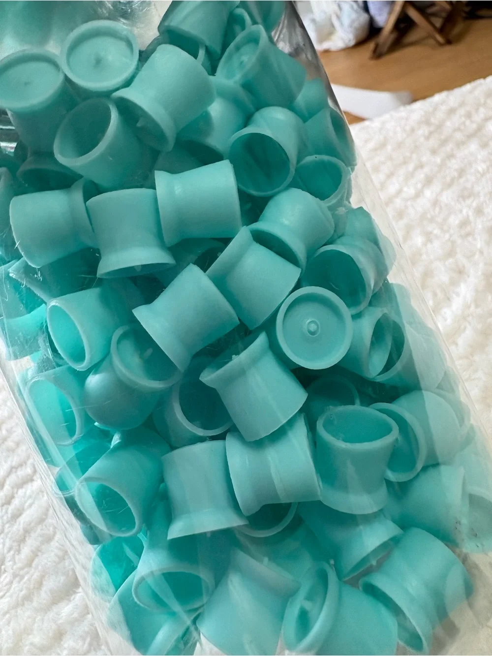 Aqua Silicone Tattoo Ink Caps - Jar of Disposable Ink Cups